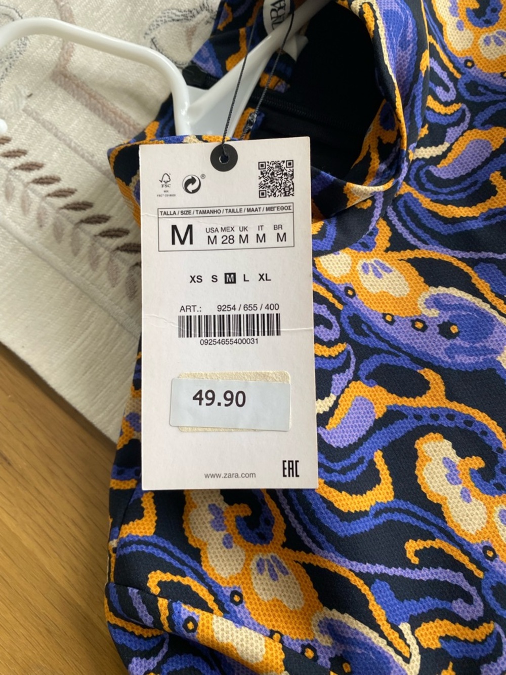 NWT Zara Printed High Neck Cropped Top - Size M - Picture 9 of 11